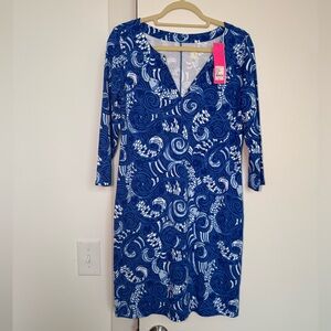 NWT Lilly Pulitzer UPF 50+ 3/4 sleeve Sophiletta dress - Blue Grotto